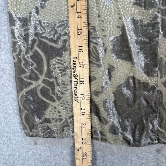 Anthropologie Tiny Womens Medium Pullover Keyhole Neck Top Gray Tan Abstract - Picture 6 of 8